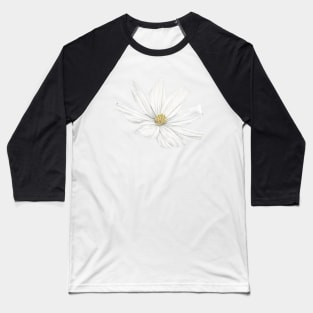 White Cosmos Flower with Back Background Baseball T-Shirt